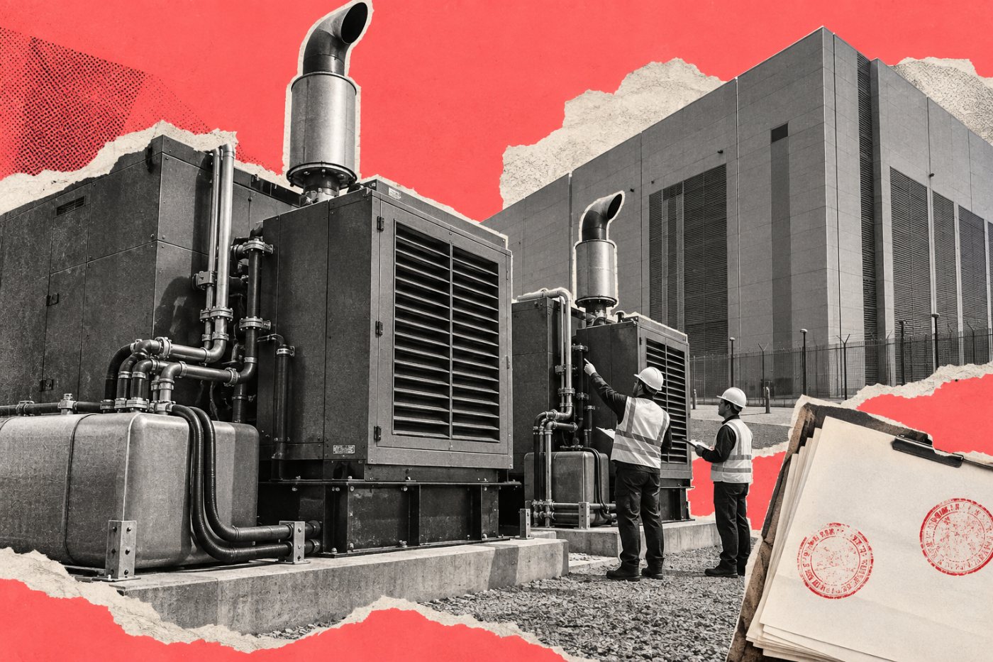 Generator cadangan pusat data diperiksa sebagai sumber emisi dalam perizinan udara.