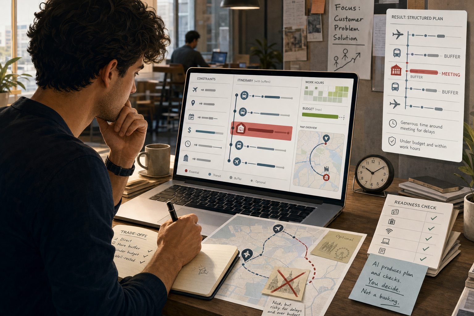 AI travel planning turns budget and business constraints into a verifiable itinerary