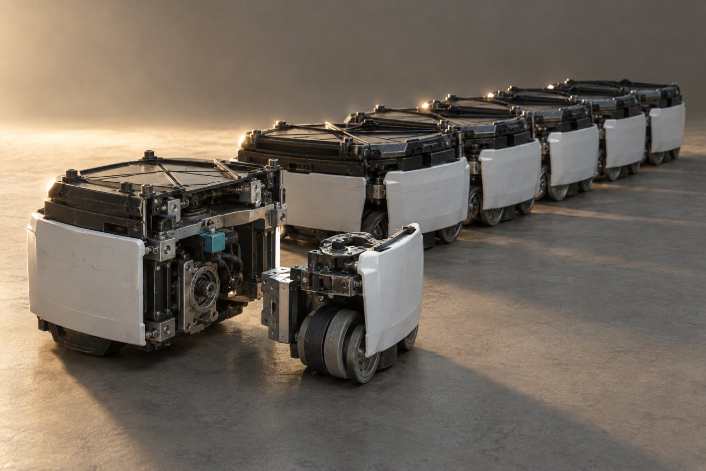 Les composants d’un système robotisé d’Exotec illustrent les liens que Koddex veut suivre lors d’une modification.