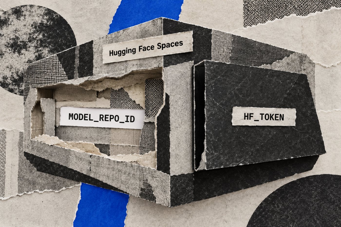 Hugging Face Spaces skiller en synlig modellvariabel fra en hemmelig tilgangsnøkkel utenfor kildekoden.