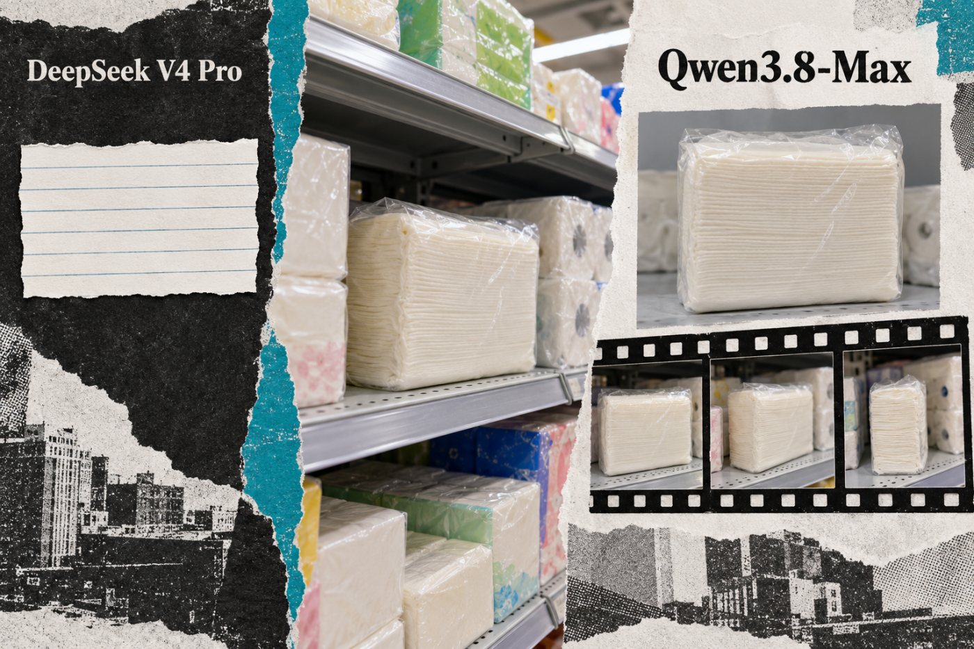 商品的照片和连续视频画面可作为Qwen3.8-Max输入,DeepSeek V4 Pro仅接收文本输入