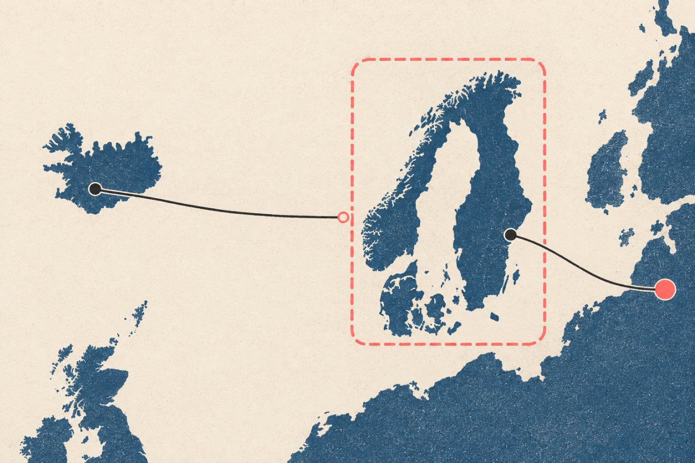 Ísland er utan birts lista Stripe yfir studd skráningarlönd, þótt nálæg Norðurlönd séu á honum.