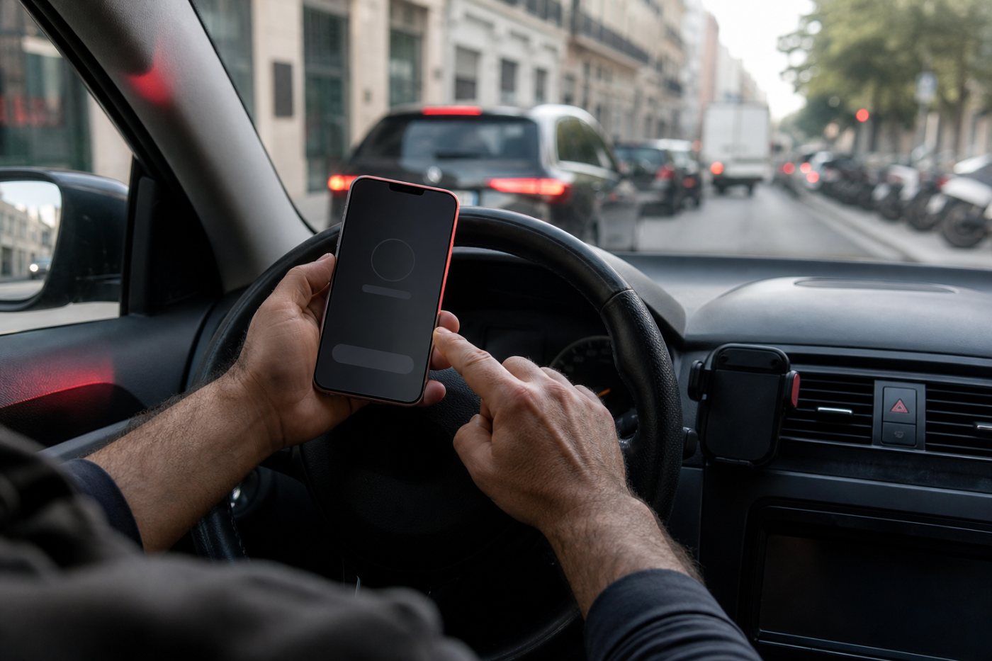 Un conductor no puede aceptar viajes después de que el sistema de Uber bloquee temporalmente su cuenta.