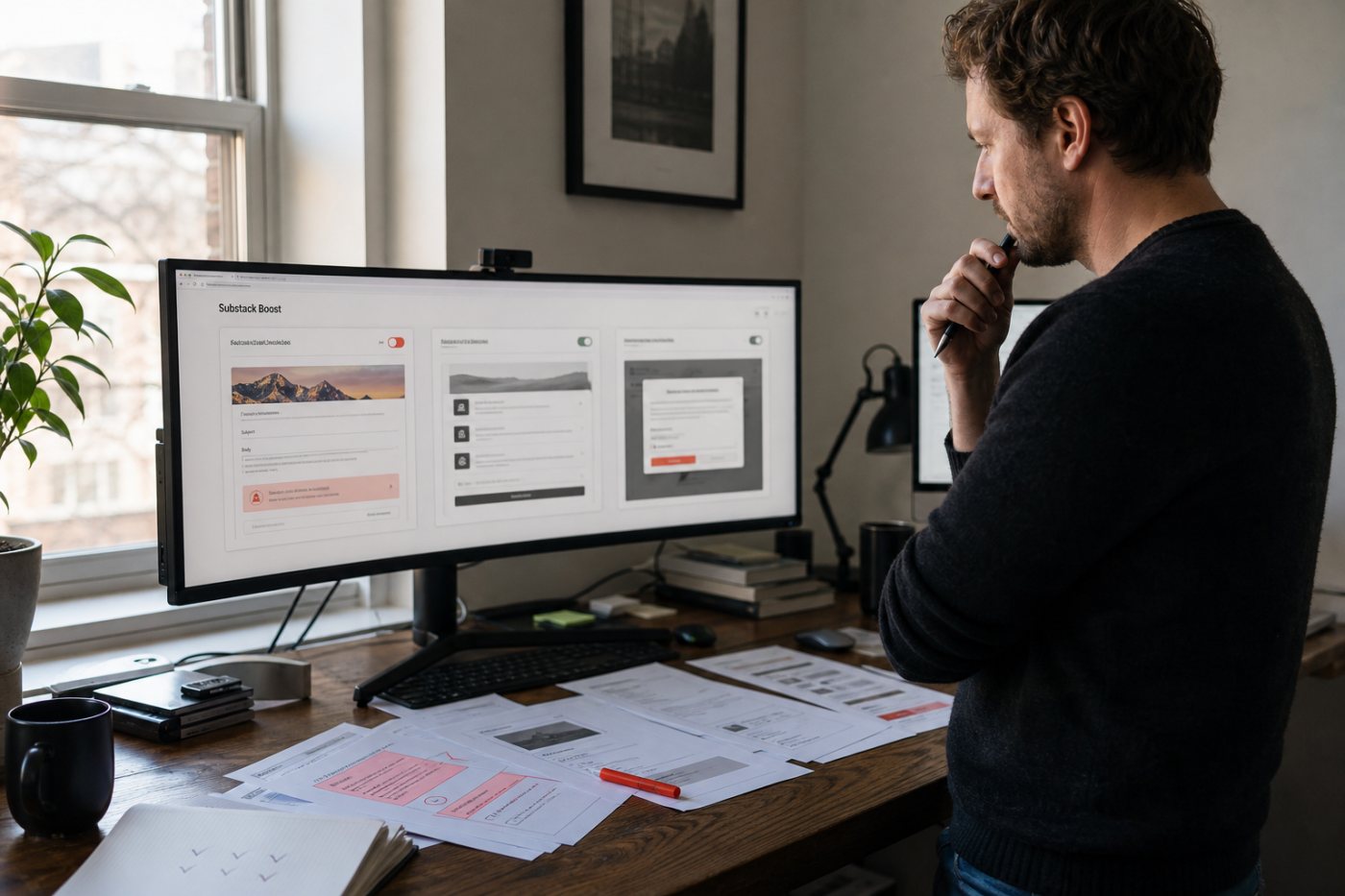 A publisher separately reviews the editable engaged-reader email, network discount and free-month cancellation incentive.
