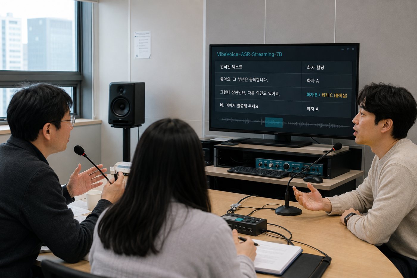 한국어 다중 화자 음성에서 문자 인식 결과와 화자 배정 결과를 따로 확인하는 평가 과정