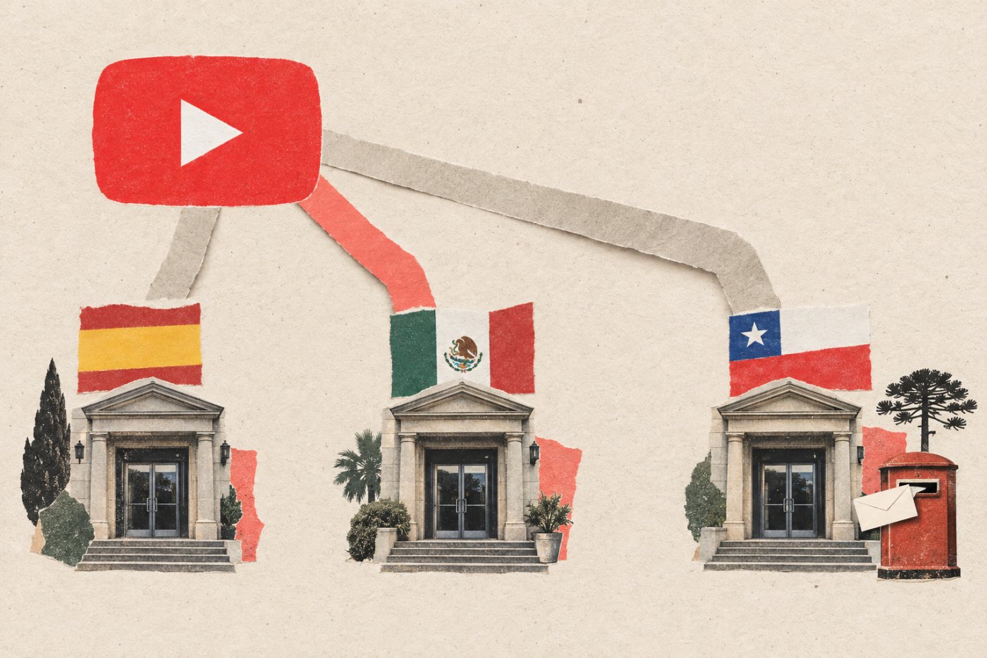 Las opciones de cobro de YouTube varían entre España, México y Chile.