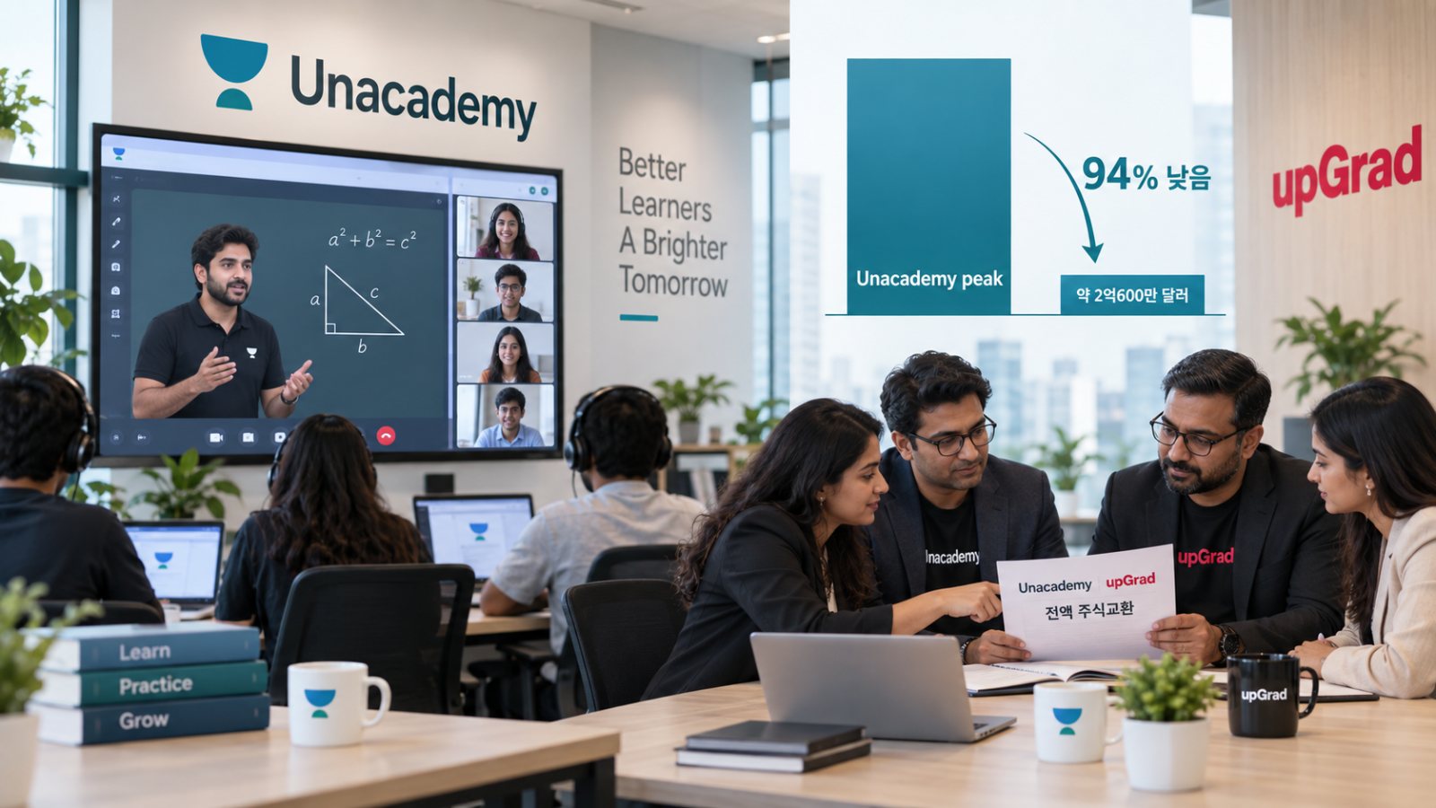 Unacademy, 몸값 94% 낮춰 매각…현금 부족 때문은 아니었다