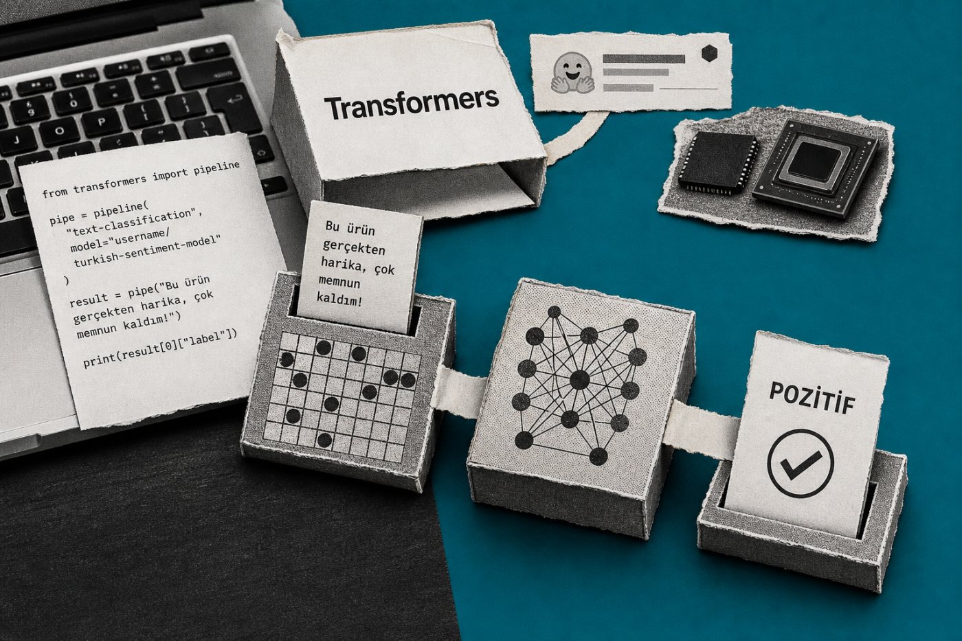 Hub’dan seçilen modelin Transformers pipeline ile yerel Python projesinde çalıştırılması