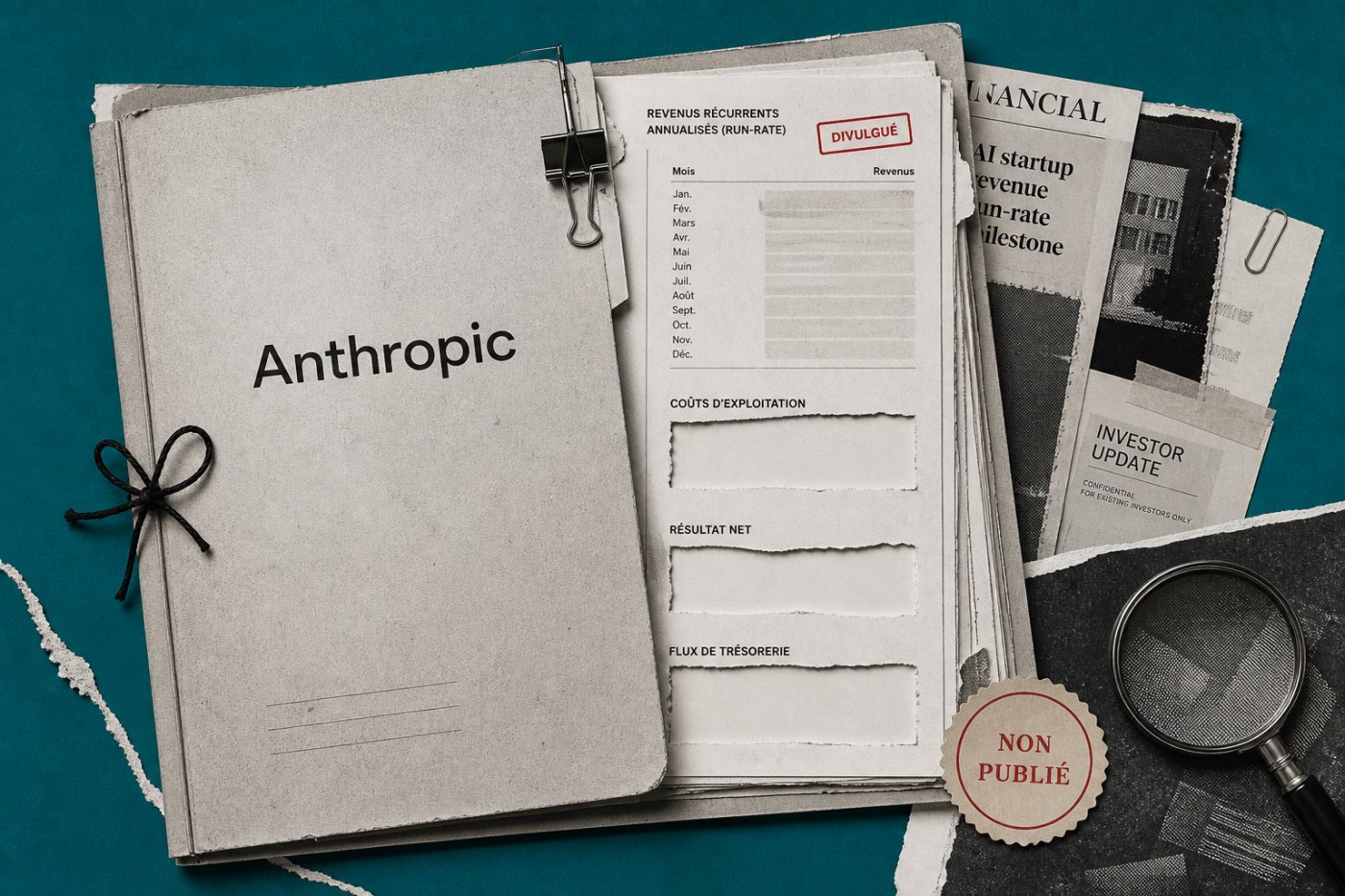 L’examen financier d’Anthropic montre un revenu annualisé publié mais des données complètes de résultat et de trésorerie indisponibles.