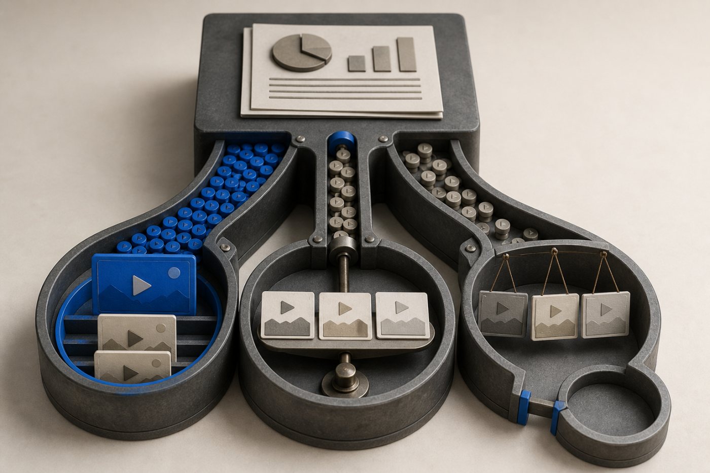 Отчет YouTube Studio сопоставляет победителя по доле времени просмотра, равный и неубедительный результаты