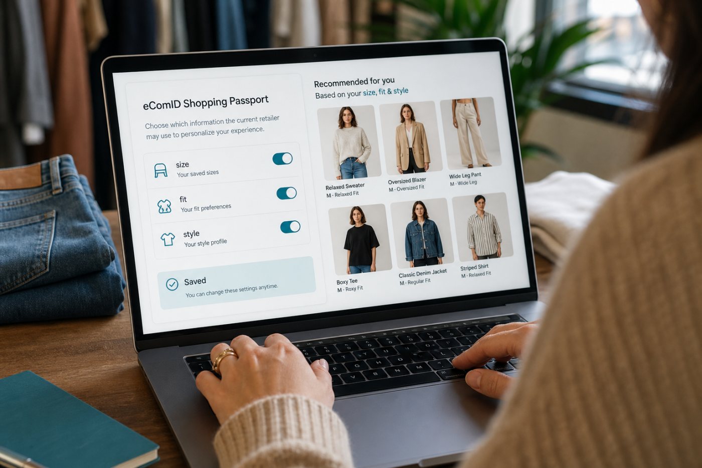 eComID Shopping Passport’ta beden ve stil tercihlerinin seçilen mağazayla izinli paylaşımı