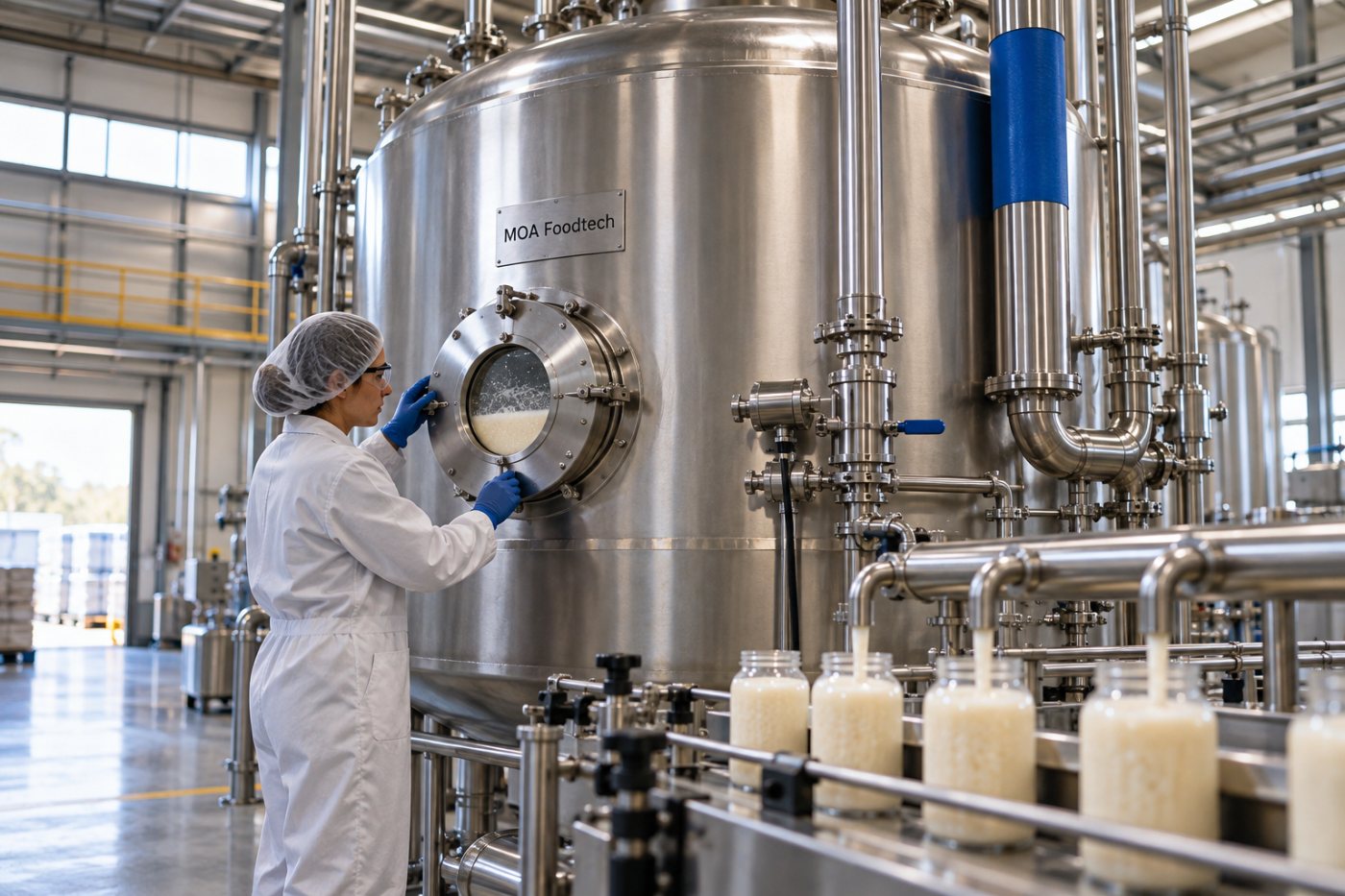 MOA Foodtech skaliert die Zutatenproduktion bei einem Fertigungspartner auf einen 225.000-Liter-Bioreaktor.