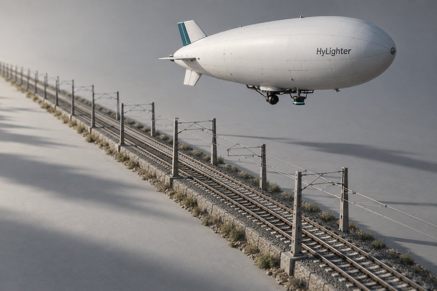 HyLighter инспектира железопътно трасе, където е отчетен полеви полет със събиране на снимки и LiDAR данни.