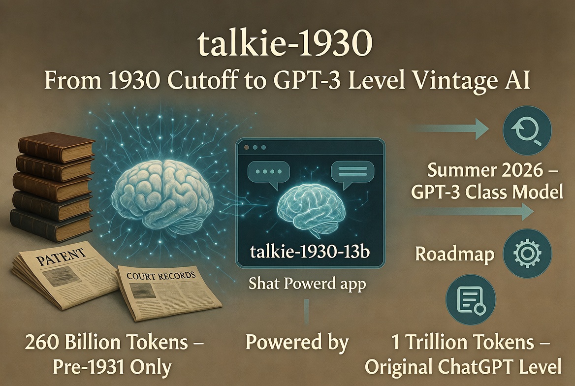Talkie-1930: The Largest “Vintage” LLM Ever Built, Trained Exclusively on a World That Ended in 1930
