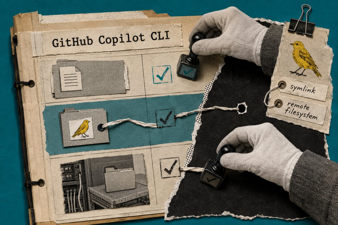 Symlink and remote-filesystem canaries are tested as documented exceptions to Copilot content exclusion