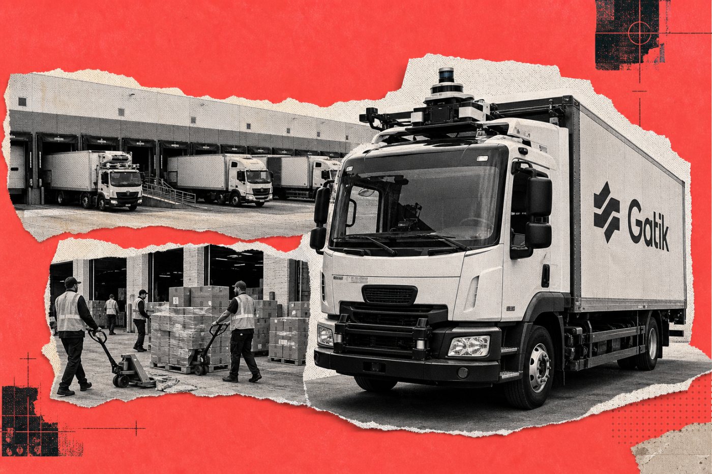 Truk tanpa pengemudi Gatik disiapkan di pusat distribusi untuk memperbesar operasi komersial.