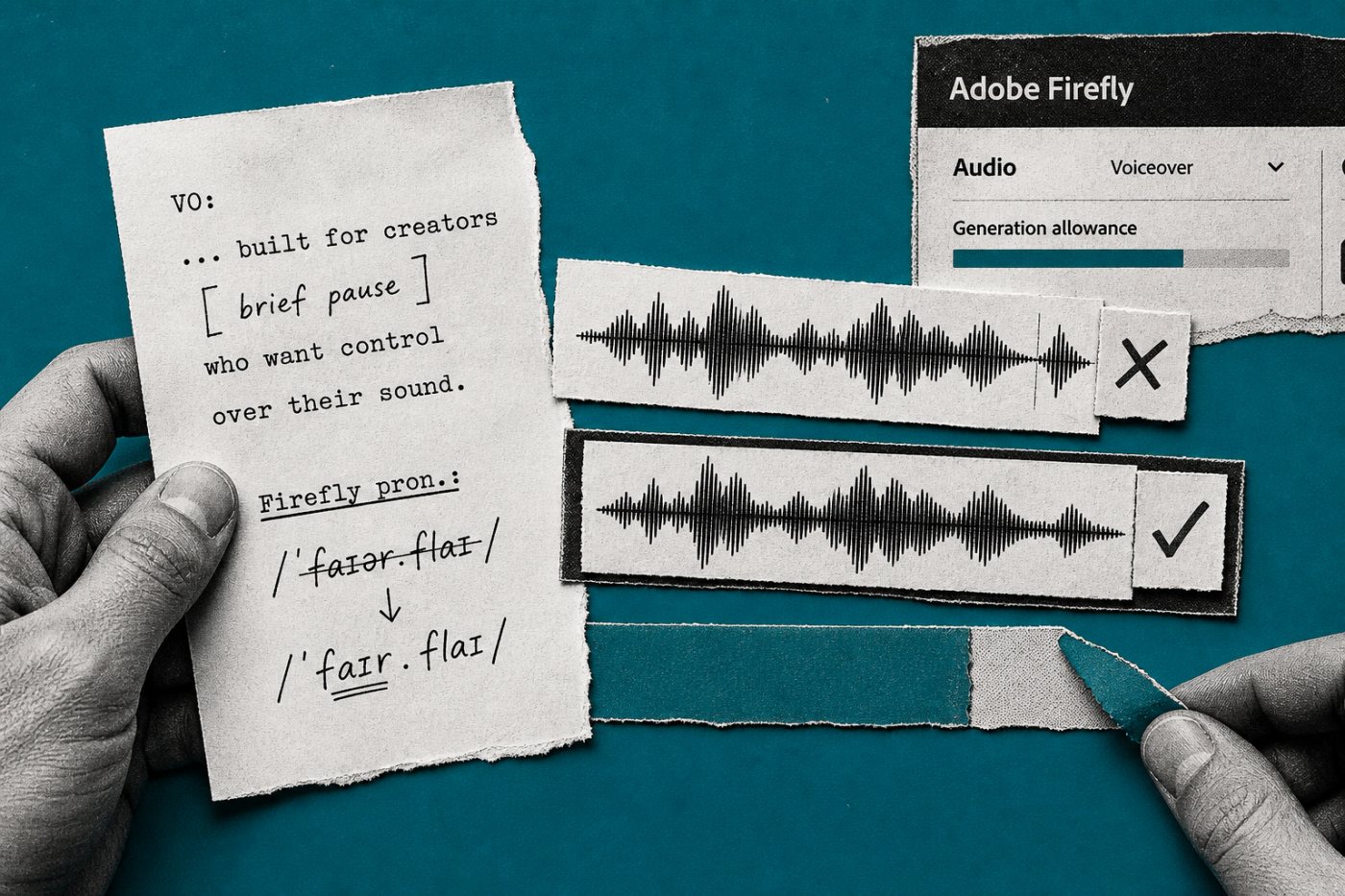 A corrected Firefly voiceover requires another credit-consuming generation.