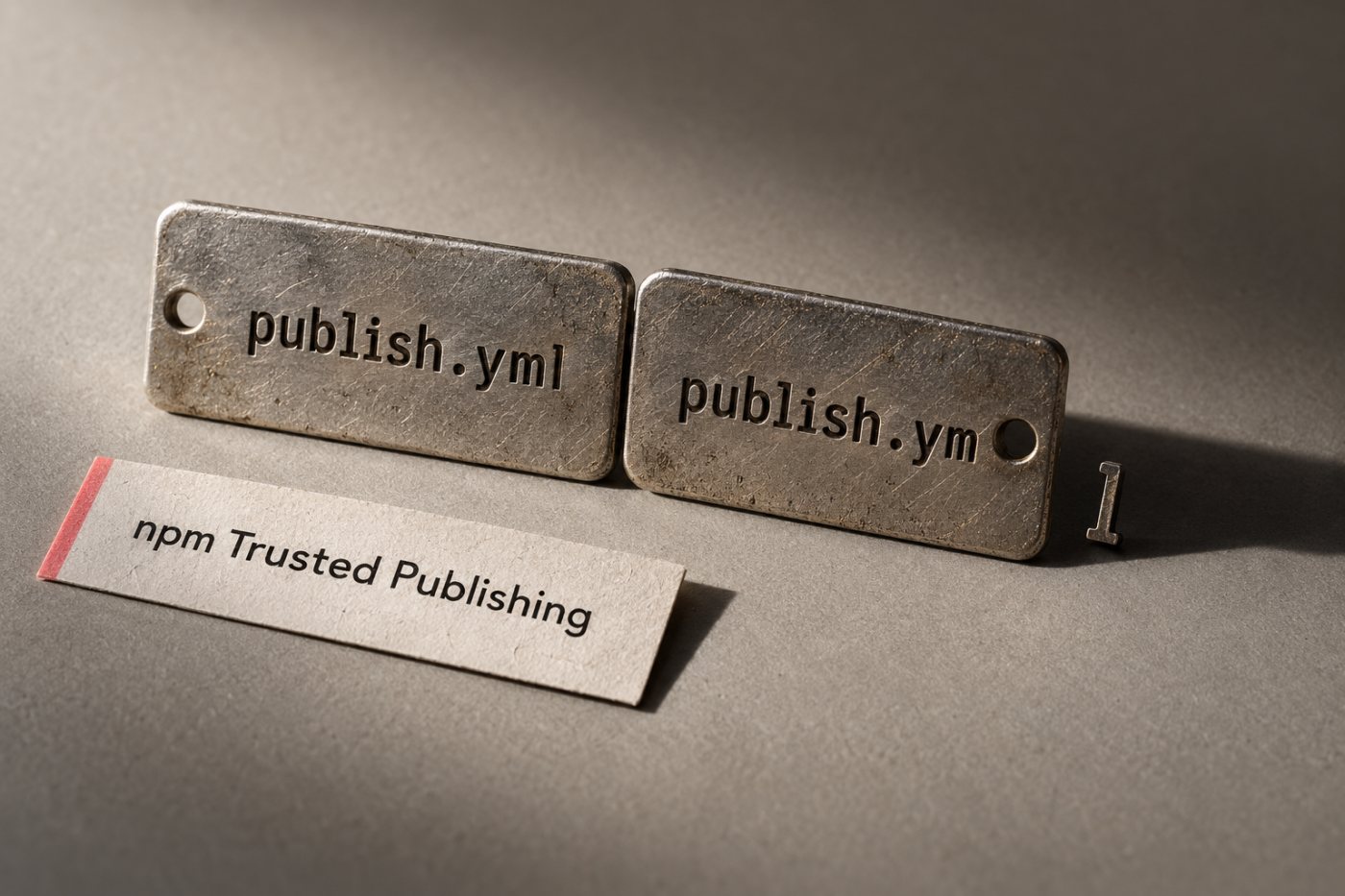 ชื่อ repository และไฟล์ publish.yml ของ GitHub Actions ตรงกับค่าที่ผูกใน npm Trusted Publisher