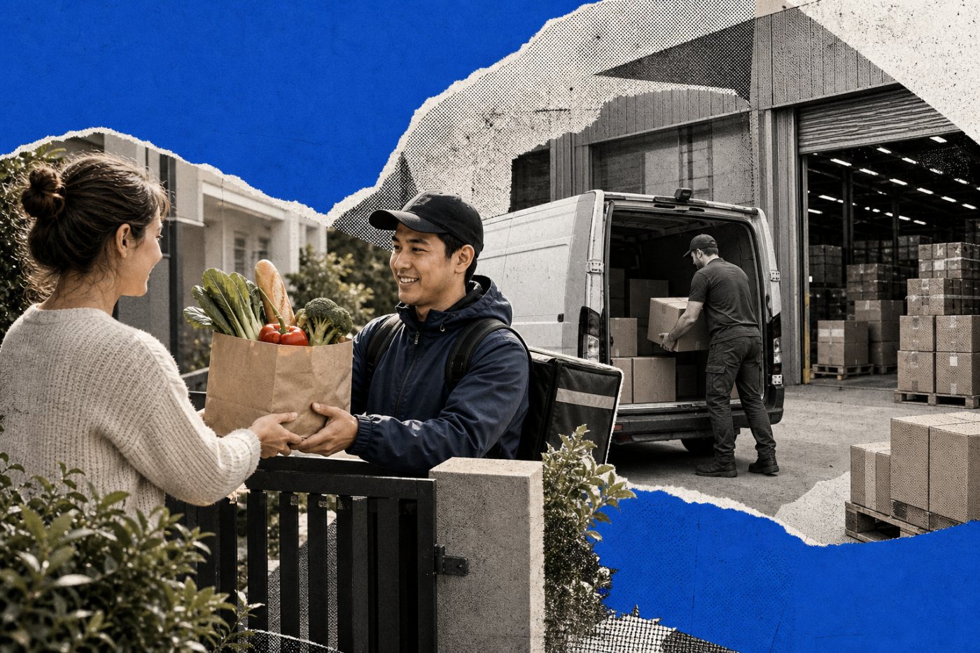 La livraison immédiate de courses est couverte, contrairement au transport ordinaire de colis entre entreprises et dépôts.
