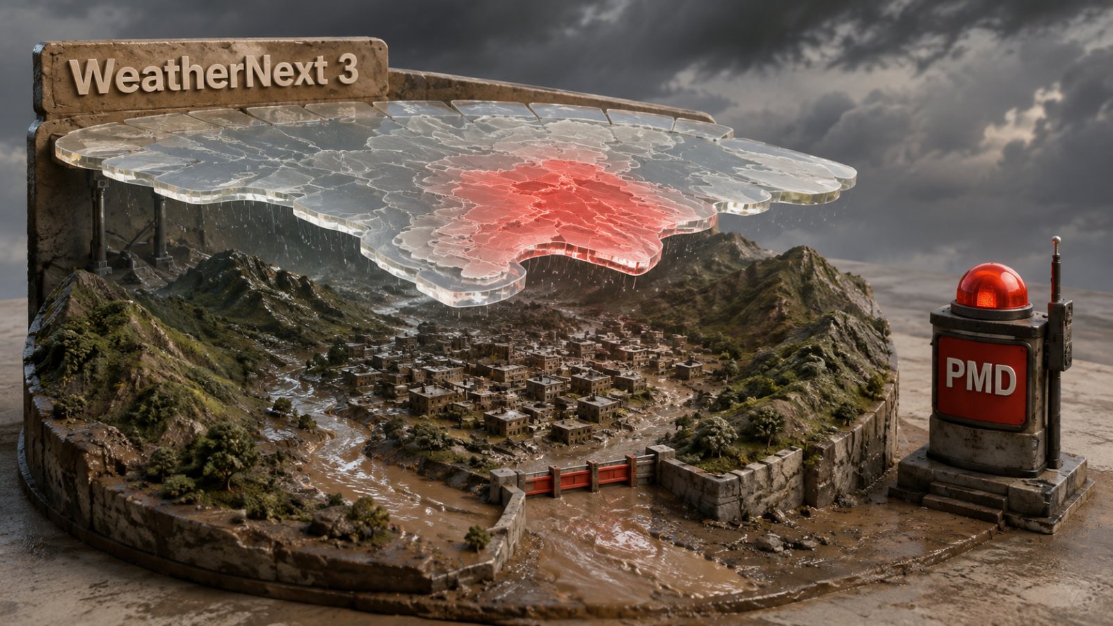 WeatherNext 3 کی بارش پیش گوئی تیز ہوئی، مقامی warning پھر بھی لازم