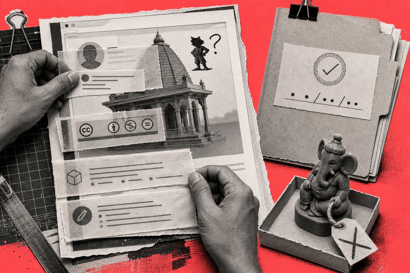 Thingiverse की मूल सूची में निर्माता, लाइसेंस संस्करण, बदलाव और अन्य अधिकारों की क्रमबद्ध जाँच।
