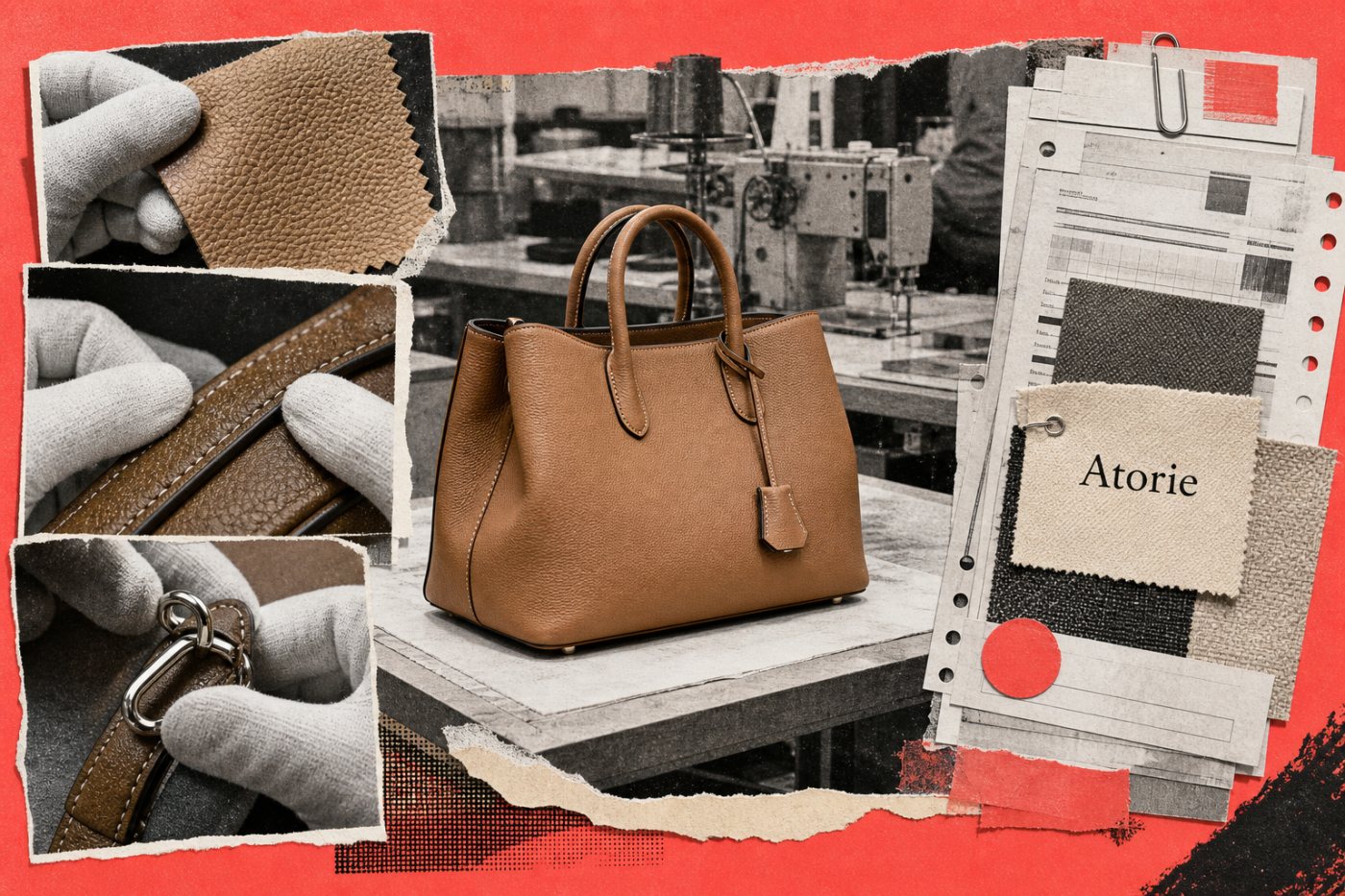 Material, Nähte und Beschläge eines Atorie-Produkts werden auf nachvollziehbare Qualitätsgleichheit geprüft.