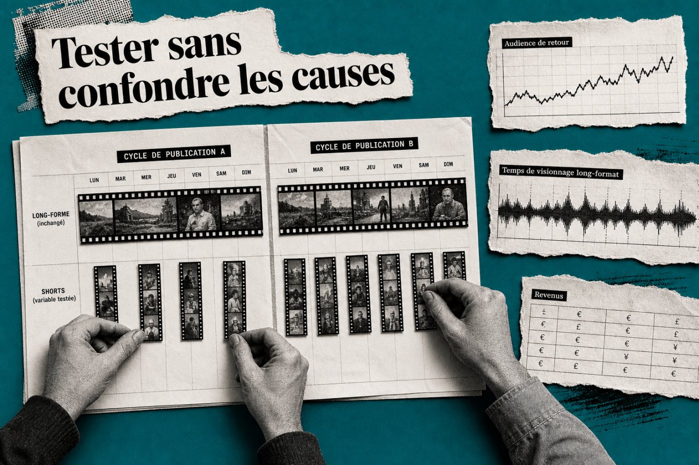 Test progressif du nombre de Shorts avec suivi de la fidélisation, du visionnage long et des revenus.
