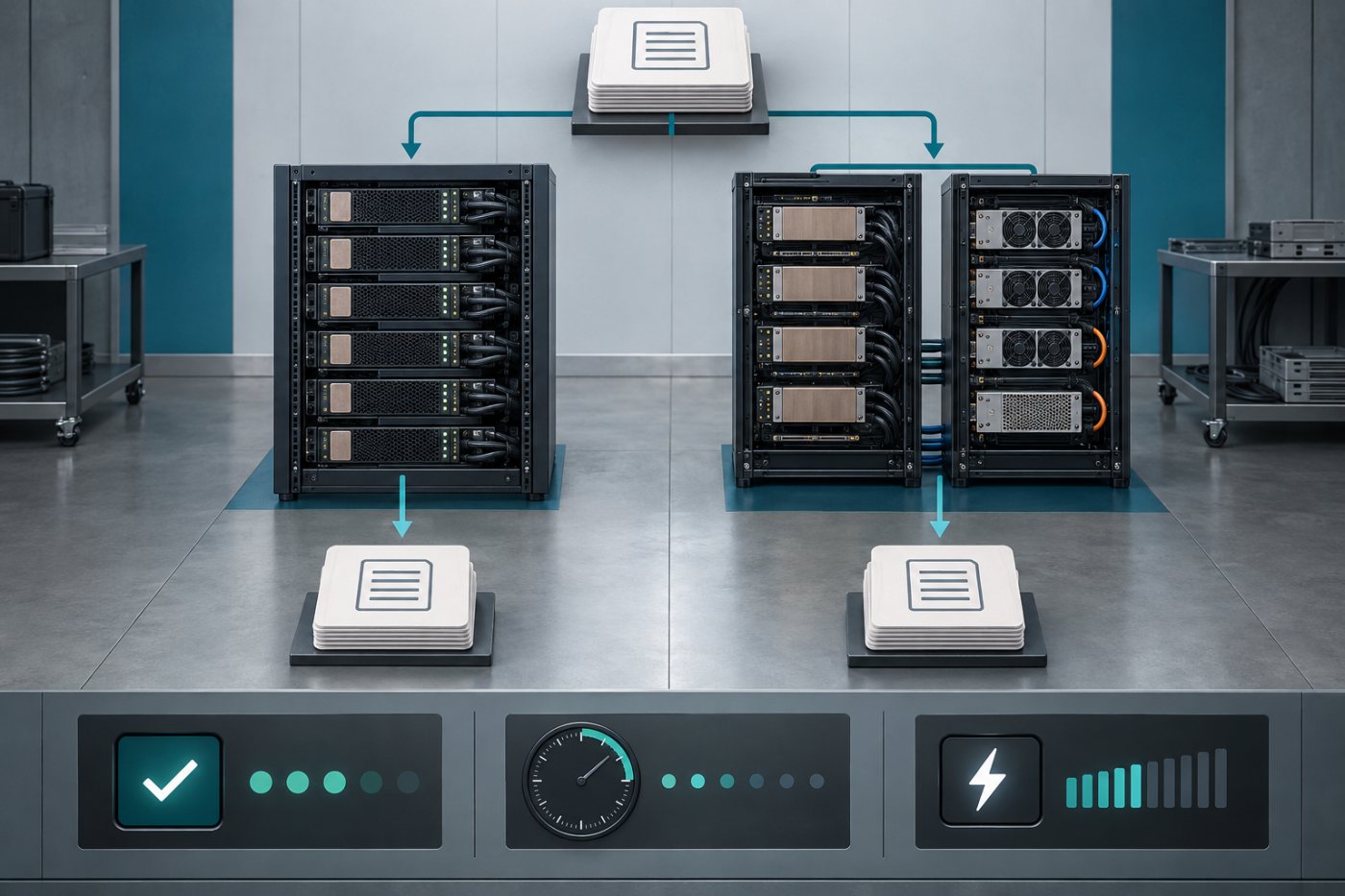 ایک ہی AI workload پر یکساں اور heterogeneous infrastructure کی benchmark جانچ