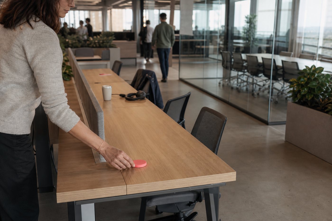 Regular office attendance produces different patterns of use across desks, rooms and shared areas.