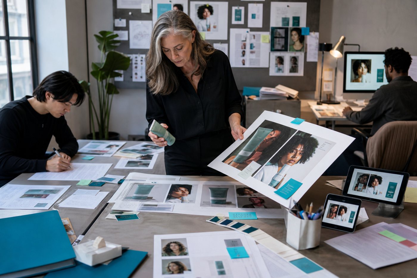 Generated campaign assets undergo checks for product accuracy, captions, localization, and platform formatting before publication.