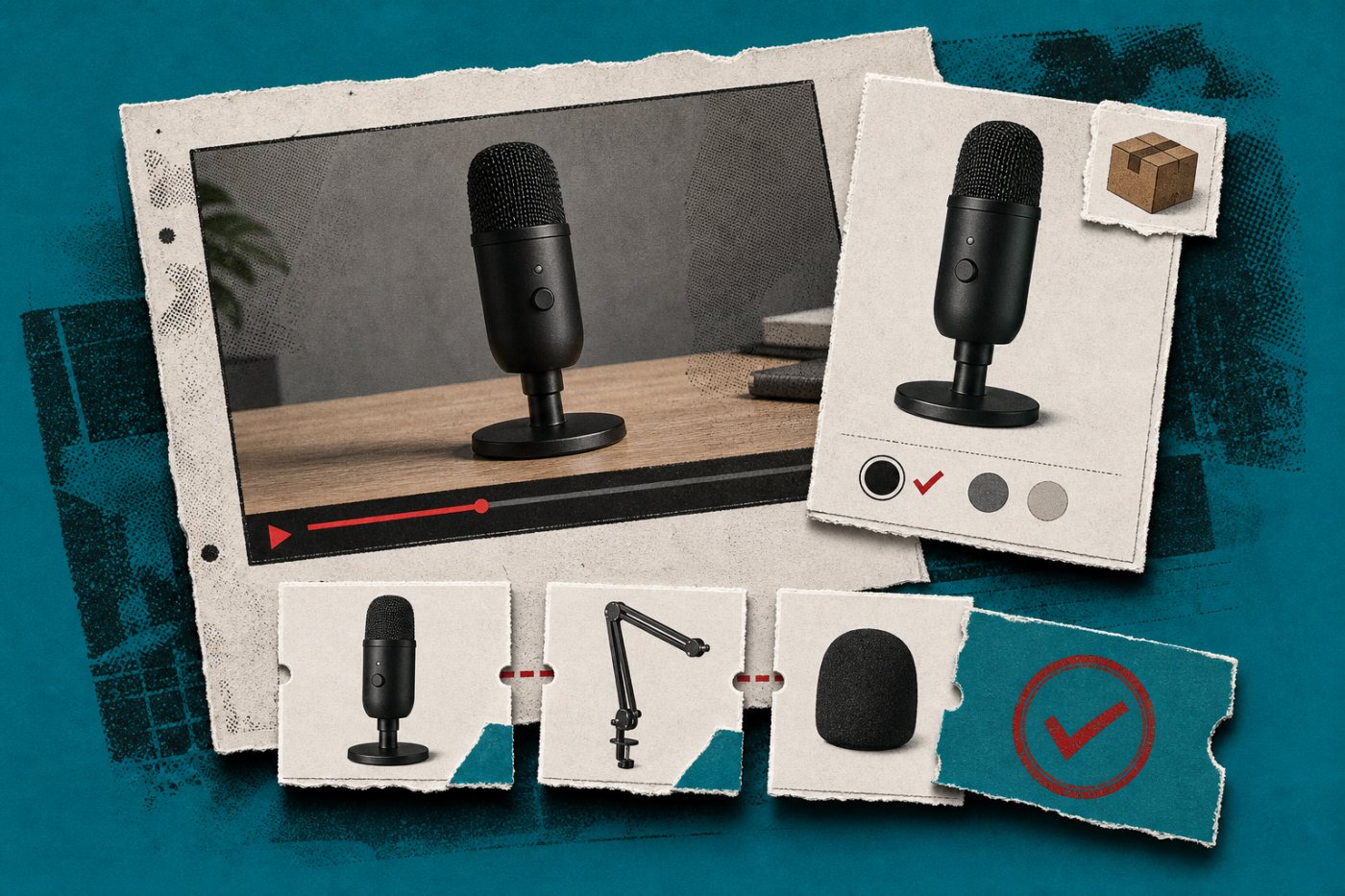 A demonstrated product is matched to the correct retailer and variant before being tagged in a YouTube video.