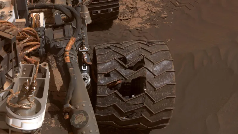 The Curiosity Mars Rover's Wheel Looks Absolutely Wrecked