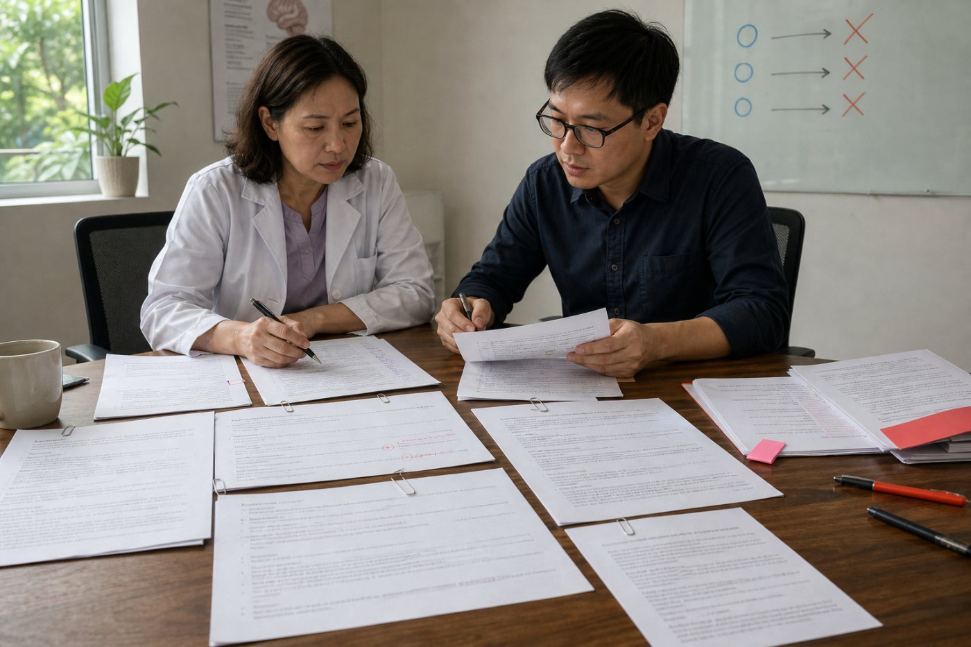 Chuyên gia lâm sàng và chuyên gia AI xác lập tiêu chí đạt, không đạt rồi kiểm định người chấm tự động.