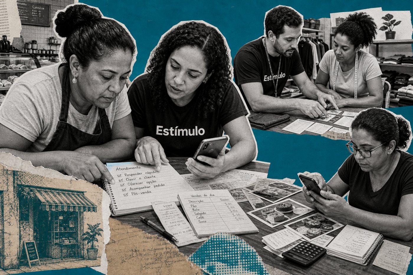 Brazilian small-business owners take part in mobile-first AI training developed by OpenAI and Estímulo.