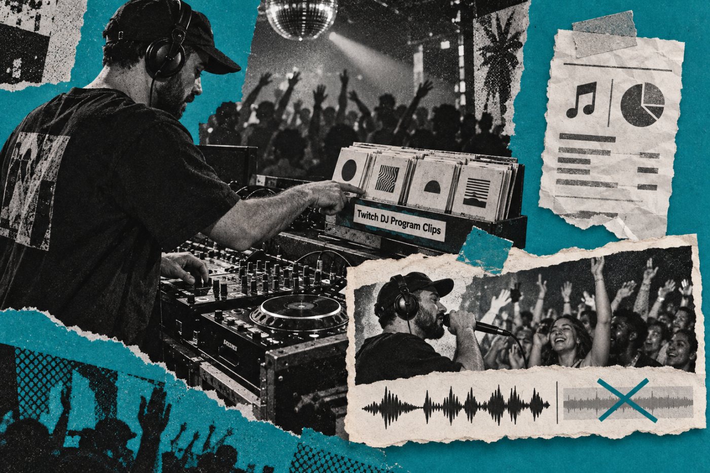 Twitch DJ Program میں live موسیقی catalog اور revenue قواعد کے تحت رہتی ہے جبکہ سماجی Clip صرف non-music audio رکھتا ہے۔