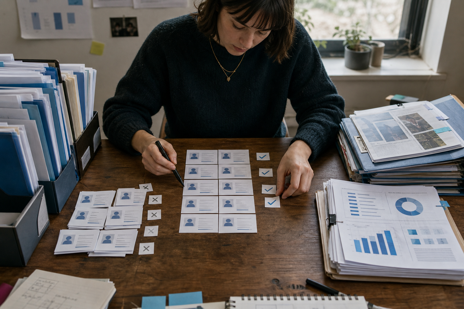 Brand researcher validating open creator profiles against current analytics