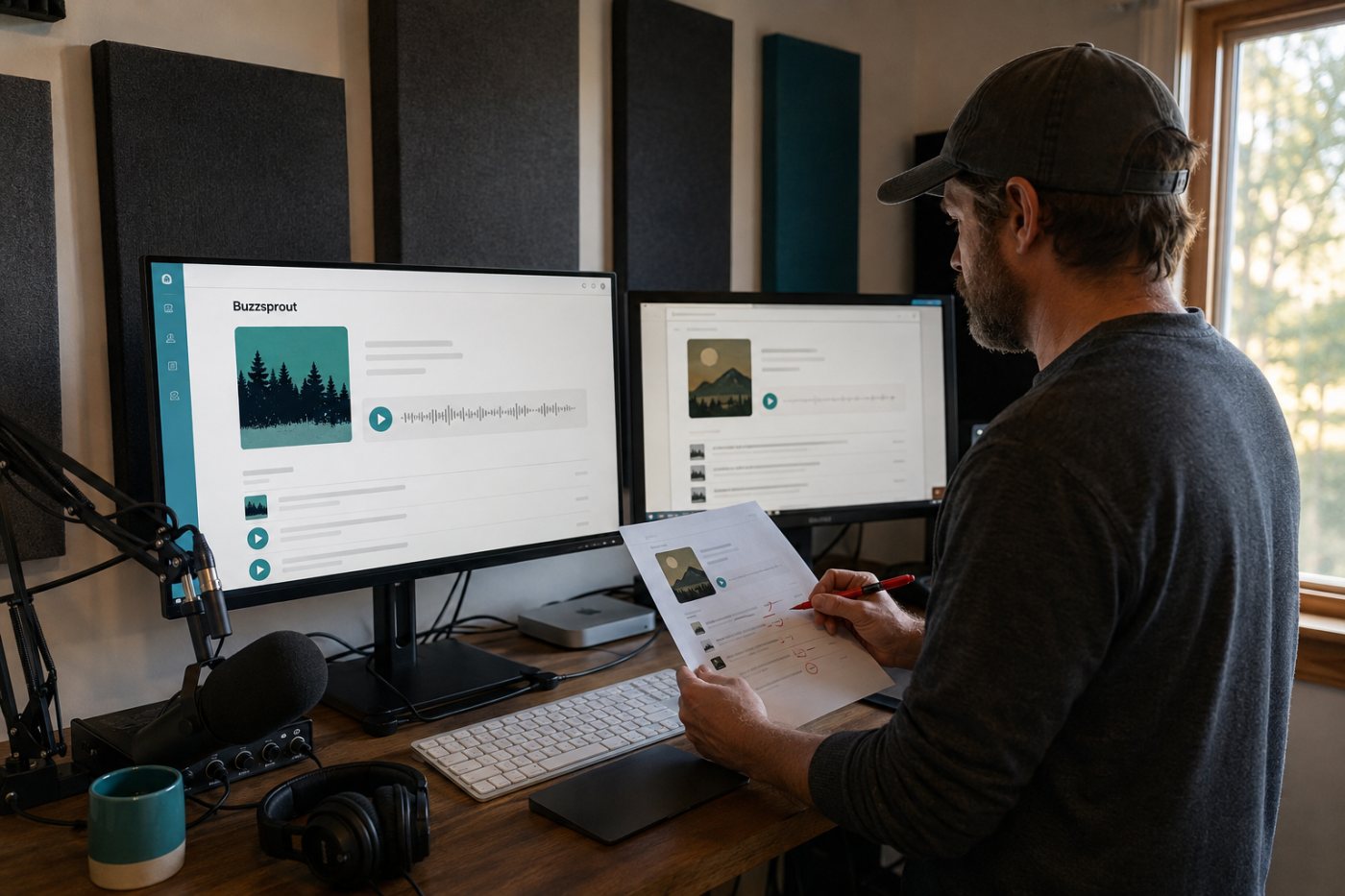 A directory audit checks a podcast’s metadata, newest episode playback and duplicate listings.