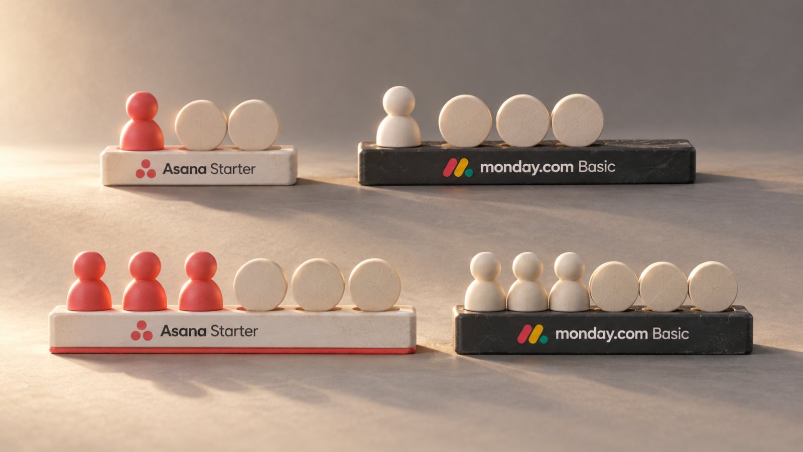 Asana eller monday.com: Tre brukere kan snu den billigste planen