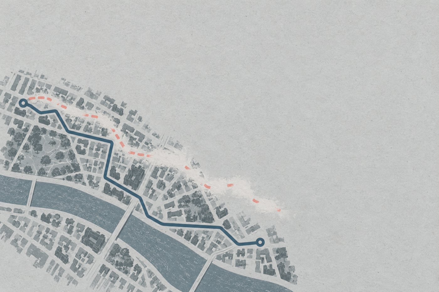 Google Maps-tidslinjens ruter står som en særskilt historik ved siden af slettet søgeaktivitet.