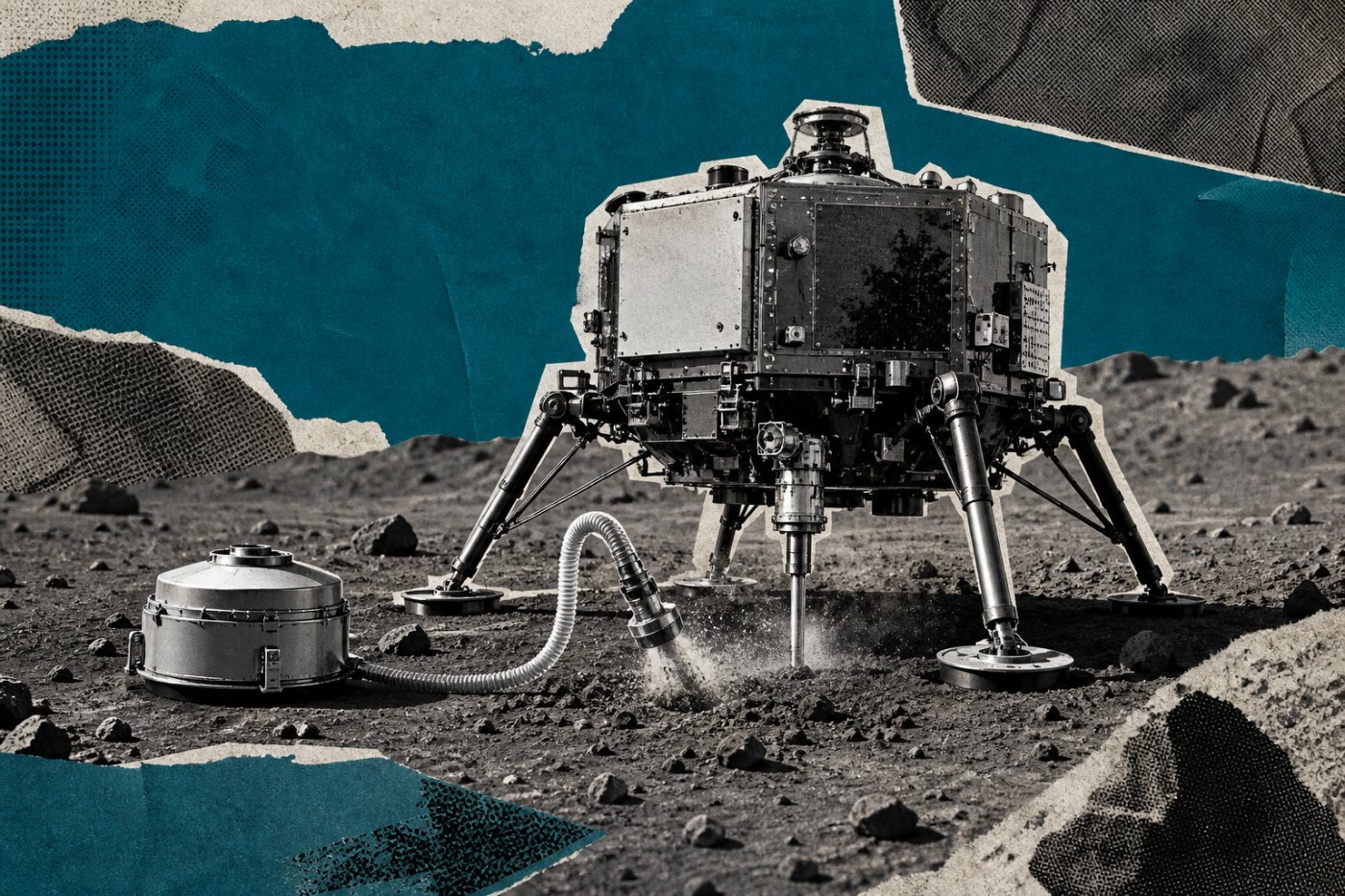 El módulo de exploración de MMX recoge regolito de Fobos mediante sus dos sistemas de muestreo.