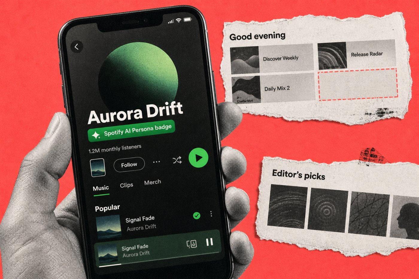 AI Persona प्रोफाइल सीधे उपलब्ध है, लेकिन सामान्य Spotify सिफारिशों से बाहर है
