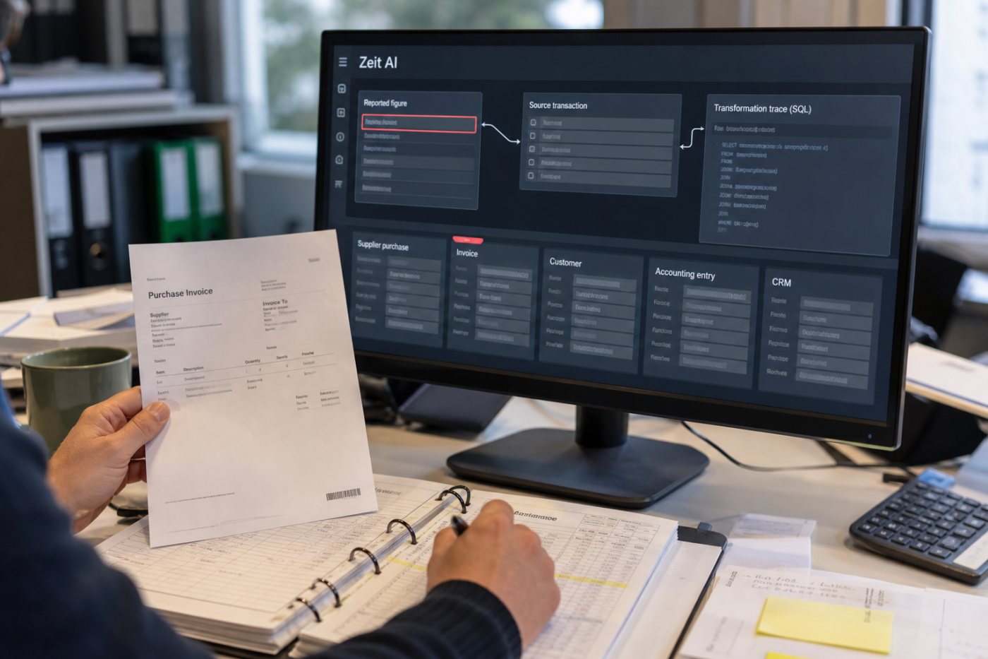 ZeitMind میں ERP اور CRM ریکارڈز سے قابلِ سراغ مالی application کی تیاری