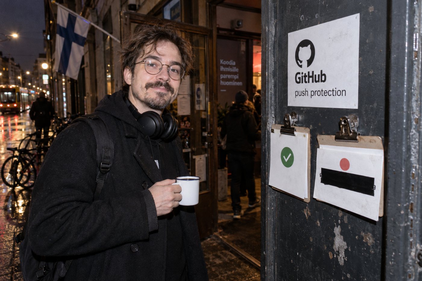 GitHubin push protection sulkee väärän positiivisen hälytyksen, mutta oikean salaisuuden ohitus jättää hälytyksen avoimeksi.