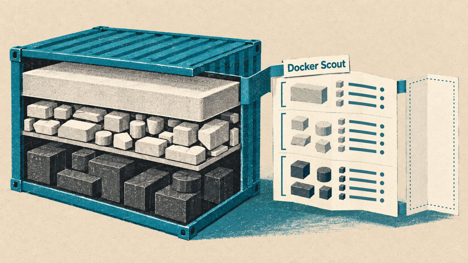 Docker Scout vytvorí SBOM, samotný zoznam balíkov však nie je audit