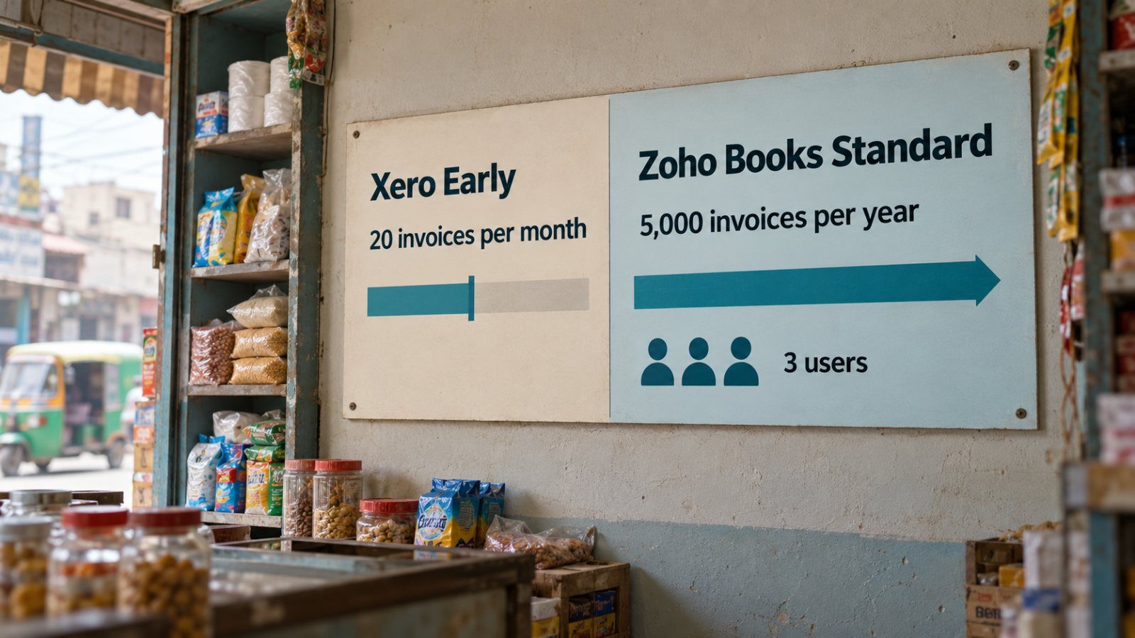 Xero یا Zoho Books؟ 20 ماہانہ انوائسز کے بعد سستا منصوبہ بدلتا ہے