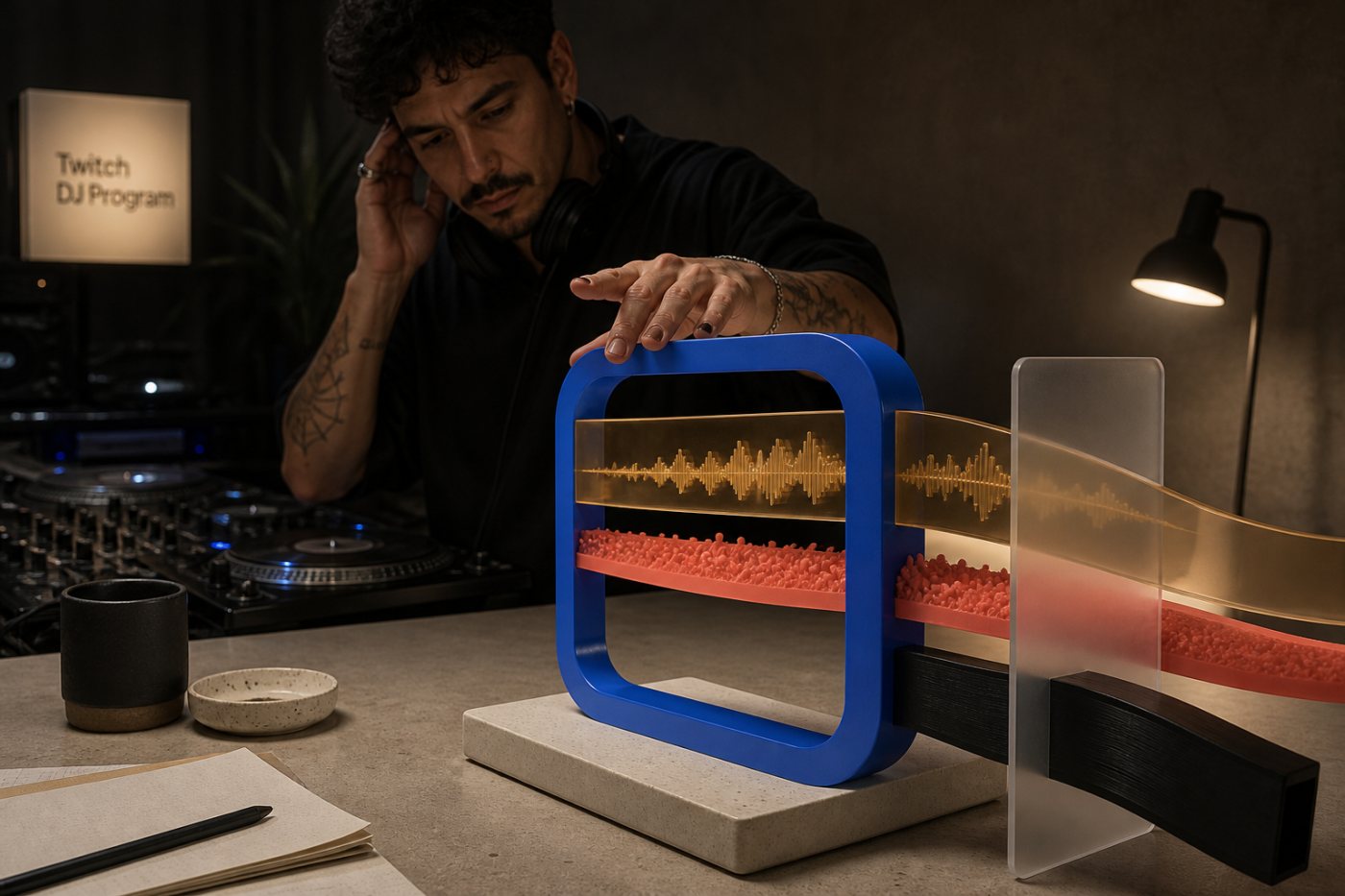 Un DJ revisa un Clip con voz y reacciones confirmadas, mientras el tratamiento de la canción continúa sin definirse.