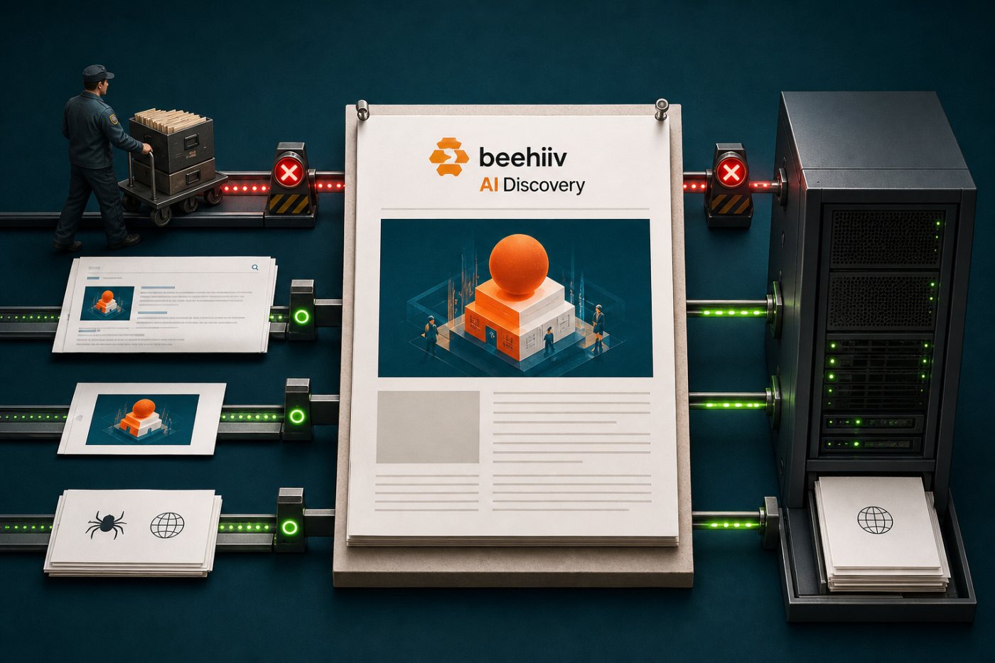 Beehiiv separates training, AI search, assistant and conventional search crawlers for selective access control.