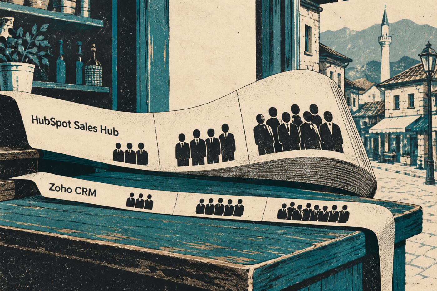 Kostoja për ekipet me 2, 5 dhe 15 përdorues rritet më shpejt në HubSpot Sales Hub Professional sesa në Zoho CRM Professional.