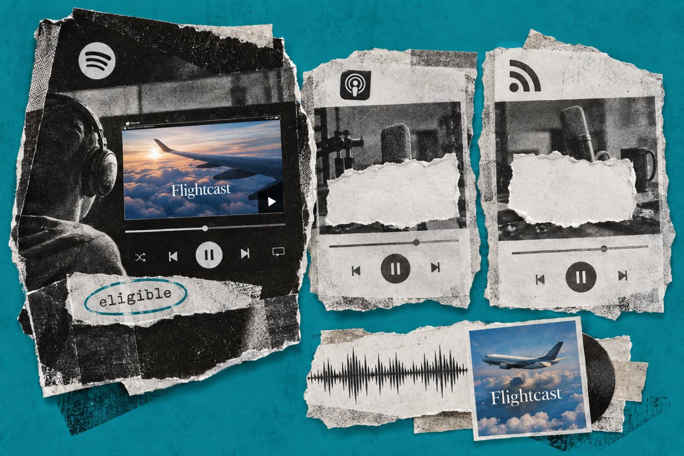 The same Flightcast campaign encounters different video-ad eligibility across podcast destinations.