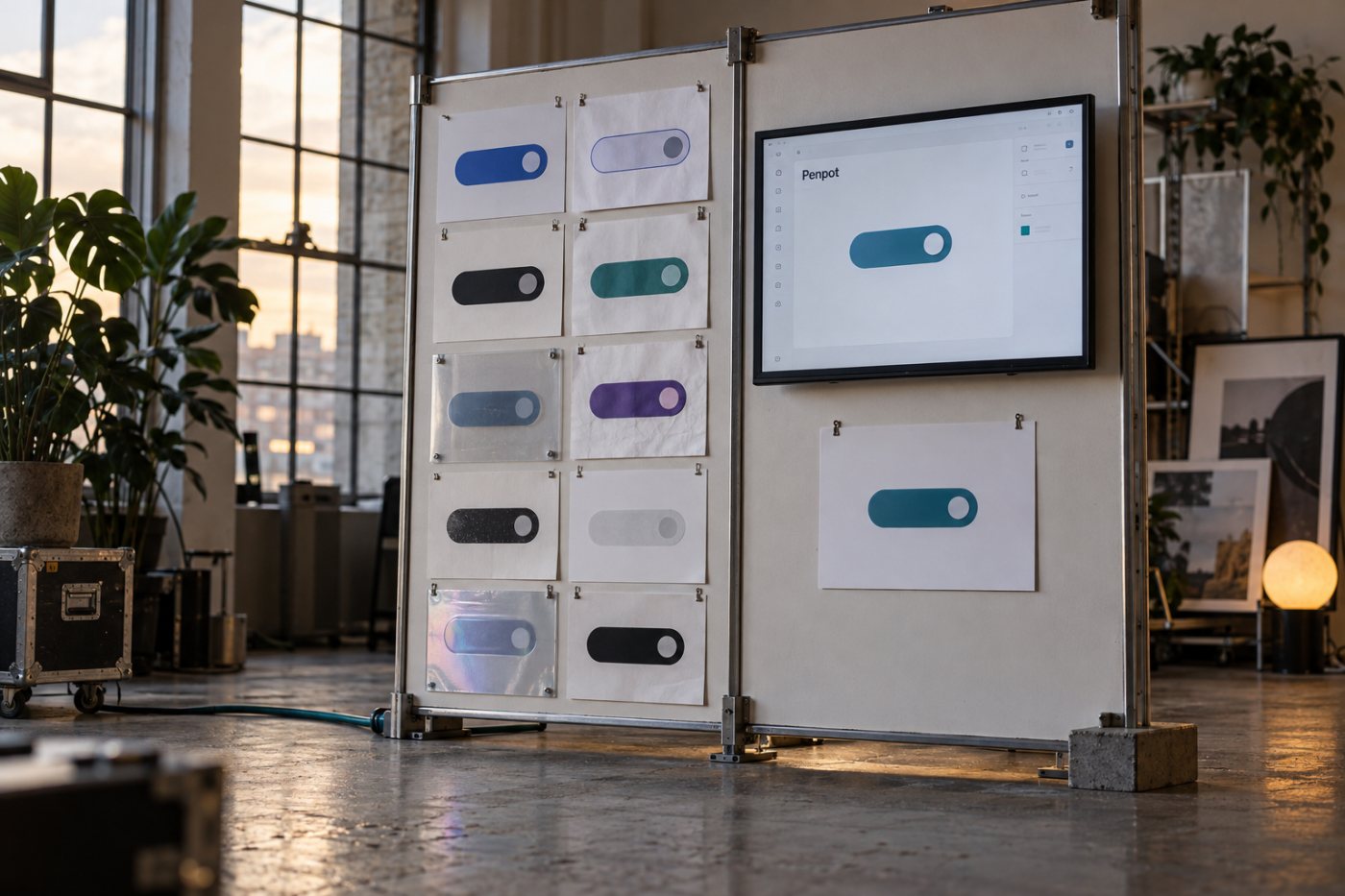 Designkomponenter visar hur pluginer påverkar arbetsflöden i Figma och Penpot.